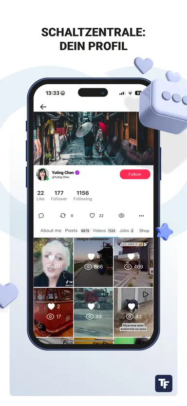 Example app screen on mobile device - TRADEFOOX